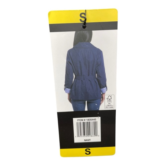 Weatherproof Blue Trench Coat with Belted Waist Size: S - Picture 3 of 8